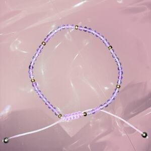 Y2K birthstone Purple amethyst beaded bracelet friendship lucky bracelet